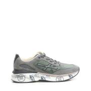 Premiata Grå Mocka Sneakers med Gröna Detaljer Gray, Herr