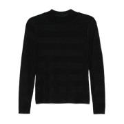 Emporio Armani Round-neck Knitwear Black, Dam