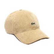 Lacoste Räfflad Sammet Keps Beige, Unisex