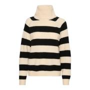 Saint Tropez Randig Rollneck Pullover Tröja Multicolor, Dam