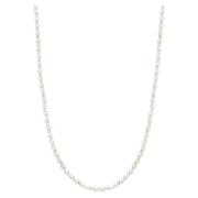 Nialaya Mens Mini Beaded Necklace with Pearls Gray, Herr