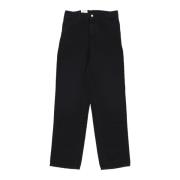 Carhartt Wip Svarta Canvas Arbetsjeans med Verktygsfickor Black, Herr