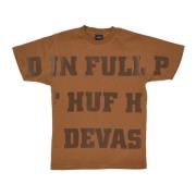 HUF Stor Gummi Herr Crew Neck T-shirt Brown, Herr