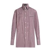 Etro Rosa Randig Skjorta Fransk Krage Pink, Dam