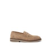 Brunello Cucinelli Suede Loafer Leather Trim Beige, Herr