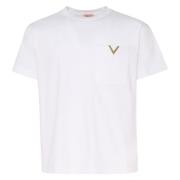 Valentino Garavani Vit Bomull T-shirt Korta ärmar White, Herr