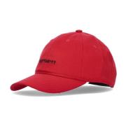 Carhartt Wip Böjd Skärm Canvas Script Cap Rocket Red, Unisex