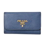 Prada Vintage Pre-owned Laeder nyckelhllare Blue, Dam