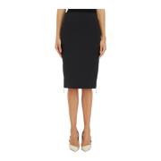 Elisabetta Franchi Crepe Dragkedja Kjol Black, Dam