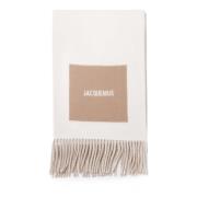 Jacquemus Beige Ull Fransad Halsduk Beige, Unisex