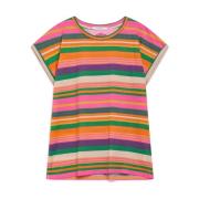 Maliparmi Tryckt Bomull T-shirt med Broderi Multicolor, Dam