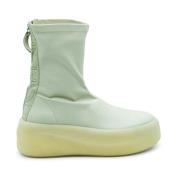 Vic Matié Stretch Faux Läder Ankel Boot Beige, Dam