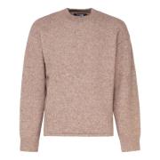 Jacquemus Beige Logo Sweater Loose Fit Beige, Herr