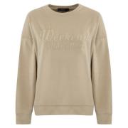 Max Mara Weekend Bomull och ull crewneck tröja Beige, Dam