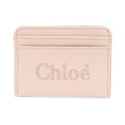 Chloé Rosa Broderad Logga Plånbok Pink, Dam