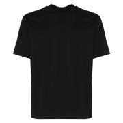 Emporio Armani Svart Bomull T-shirt Rund Hals Korta ärmar Black, Herr