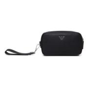 Emporio Armani Svart Multipocket Handledsväska Black, Herr