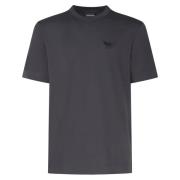 Emporio Armani Grå Bomull T-shirt Rund Hals Korta ärmar Gray, Herr