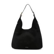 Michael Kors Elegant Svart Nubuck Axelväska Black, Dam