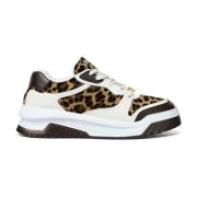 Versace Leopard Print Panelled Sneakers Multicolor, Herr