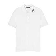 Versace Broderad Polotröja Vit White, Herr