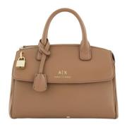 Armani Exchange Beige Toteväska med Metall Detaljer Beige, Dam