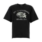 Dolce & Gabbana Klassisk Svart Bomull T-shirt Black, Herr