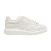 Alexander McQueen Vita Lädersneakers Rund Tå White, Dam