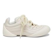 Alexander McQueen Vita Lädersneakers Med Skull Prägling White, Herr