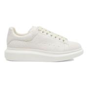 Alexander McQueen Vita Lädersneakers Rund Tå White, Unisex