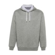 Brunello Cucinelli Mélange Effekt Hoodie Gray, Herr