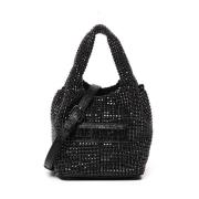 Love Moschino Svart Väska med Strass och Magnetlås Black, Dam