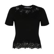 Ermanno Scervino Avslappnad Bomull T-shirt Black, Dam