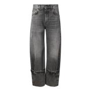 Haikure Högmidjade Jeans med Avtagbar Nedre Del Gray, Dam