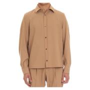 Herno Kamel Overshirt Lana Stretch Knappmanschetter Brown, Herr