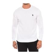 U.s. Polo Assn. Rund Hals Långärmad Jersey White, Herr