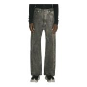 Rick Owens Jeans med belagd filtfinish Gray, Herr