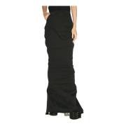 Entire Studios Denim Maxi Kjol Panel Konstruktion Black, Dam