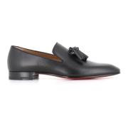 Christian Louboutin Svarta Lädersandaler med Nitar Black, Herr