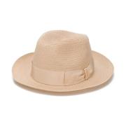 Borsalino Klassisk Fedora Hat i Svart Beige, Herr