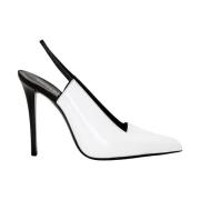 Saint Laurent Elegant Slingback Pumps White, Dam