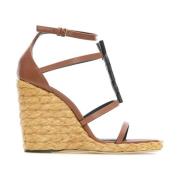 Saint Laurent Stiliga Wedge Espadriller för Kvinnor Brown, Dam