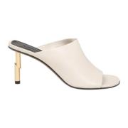 Lanvin Mules i mjölkfärgat läder med guldhäl White, Dam