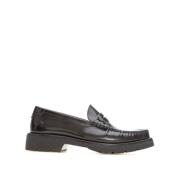 Saint Laurent Klassiska Svarta Läderloafers Black, Dam