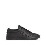 Dsquared2 Svarta platta skor ikonisk kassettstil Black, Herr