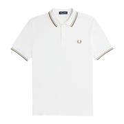 Fred Perry Polo med dubbelrandig M3600 White, Herr