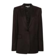 Stella McCartney Ylleblazer med Peak Revers Brown, Dam