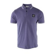 Stone Island Slim Fit Lila Polo Skjorta Purple, Herr