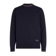 Tommy Hilfiger Bomull Crew Neck Tröja Blue, Herr