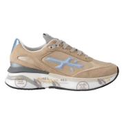 Premiata Urban Style Sneakers med läder och tekniskt tyg Beige, Dam